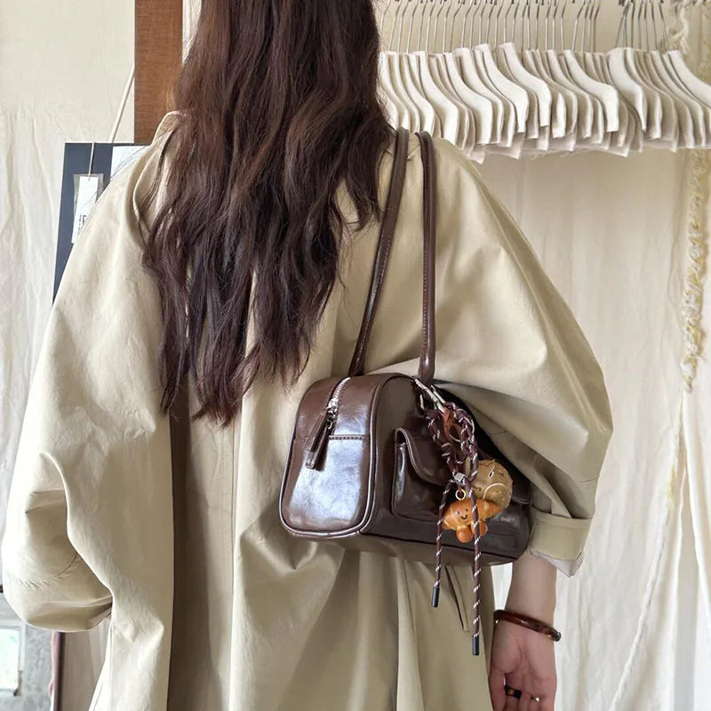 Large City Leather Bowling Bag