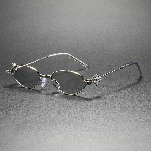 Diamond Inlaid Oval UV Sunglasses