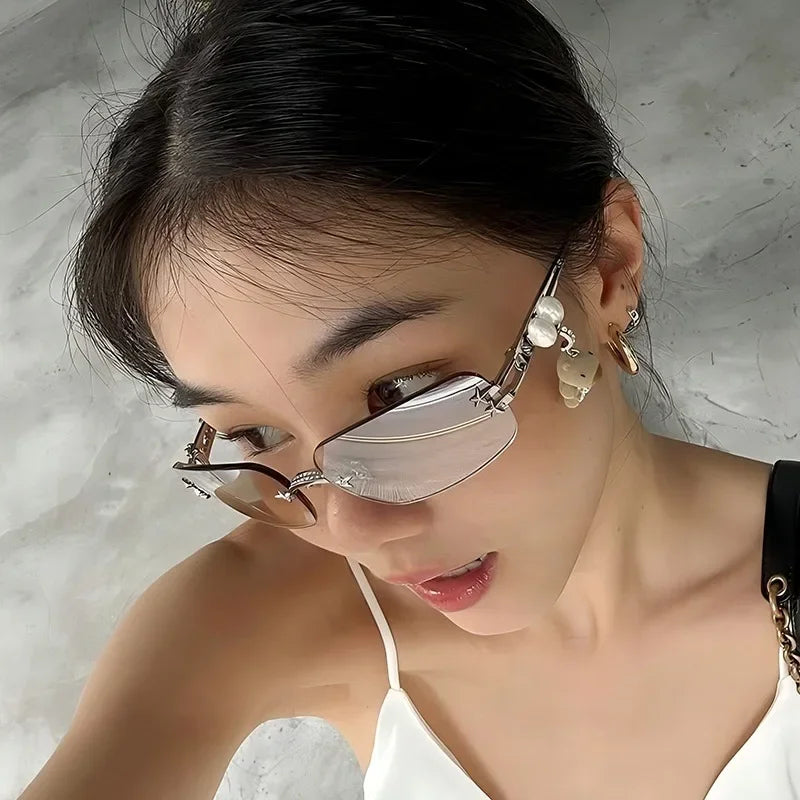 K-Style Sleek Rimless Sunglasses