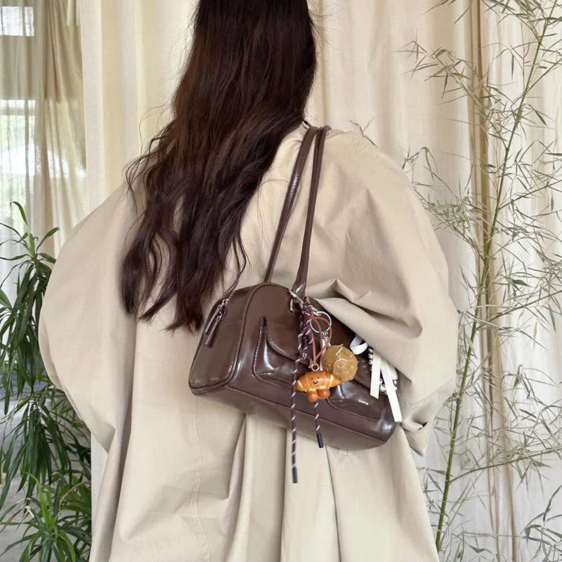 Large City Leather Bowling Bag