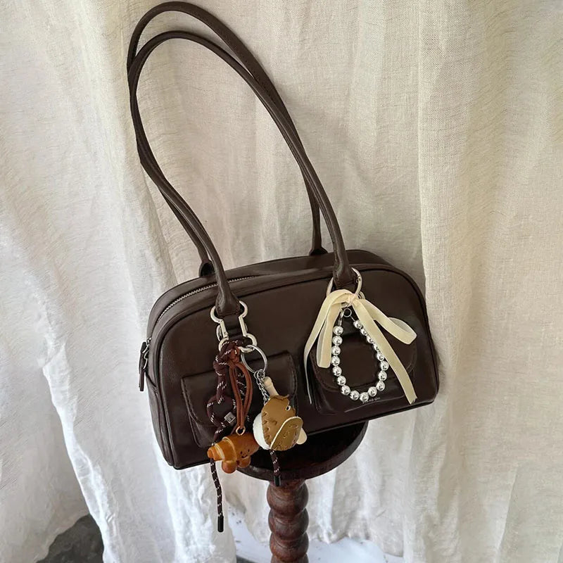 Large City Leather Bowling Bag
