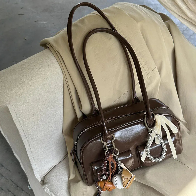 Large City Leather Bowling Bag